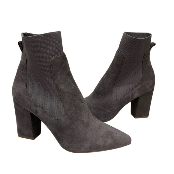 Steve Madden Richter Taupe  Gray Suede Sock Booties Size 7.5 - Picture 1 of 7